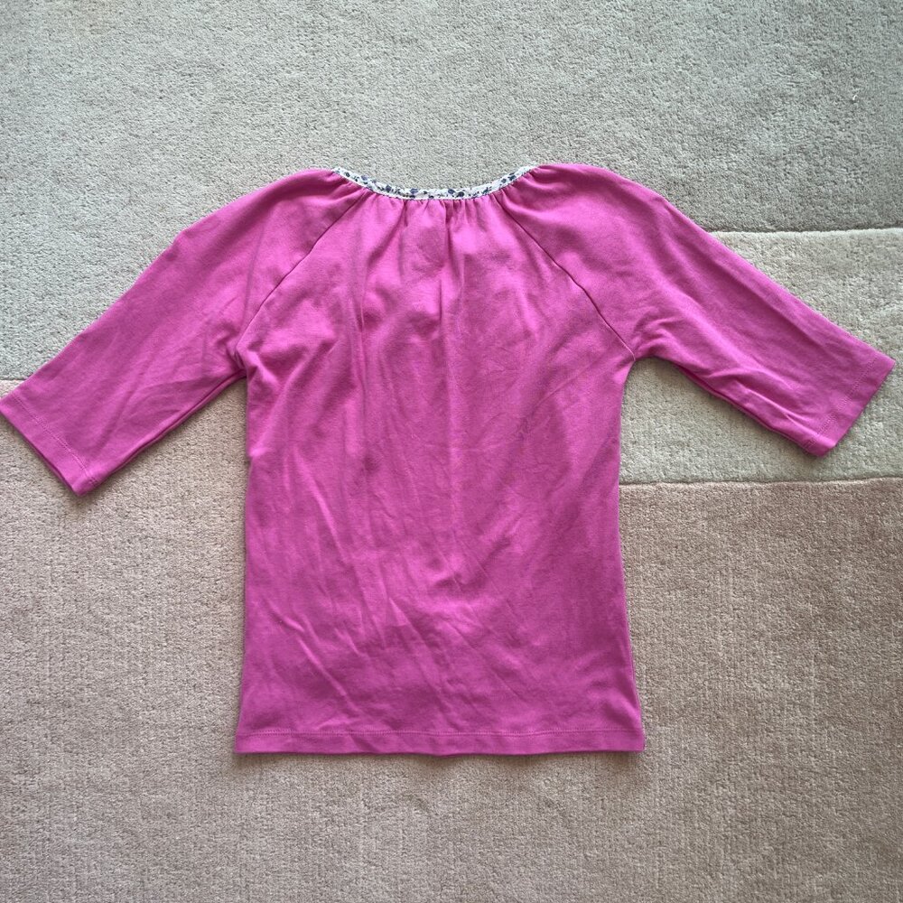 Vintage Tocca Pink Applique Scoop Neck 100% Cotton T-shirt Women's Medium - Picture 6 of 8